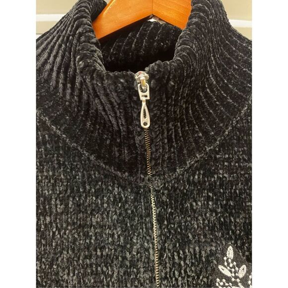 Australia New Zealand Black Chenille Full Zip Cardigan Sweater sz XXXL EUC - Picture 4 of 8